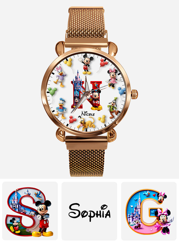 Personalized Disney Mouse Watch Custom Name Gift for Women Women Hand Watch GradoCreations