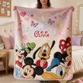 Personalized Mickey Mouse Blanket Custom Name Gift for Kids Blanket GradoCreations