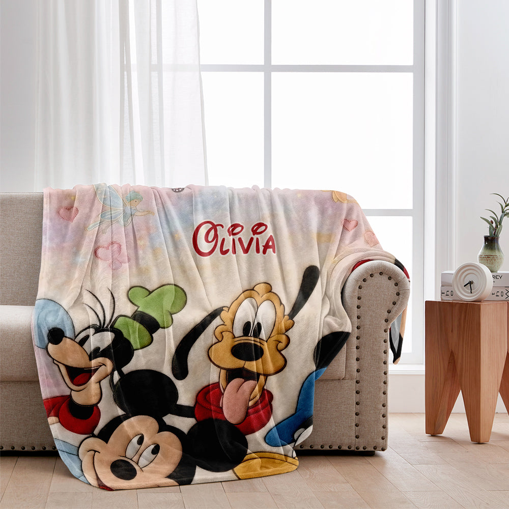Personalized Mickey Mouse Blanket Custom Name Gift for Kids Blanket GradoCreations