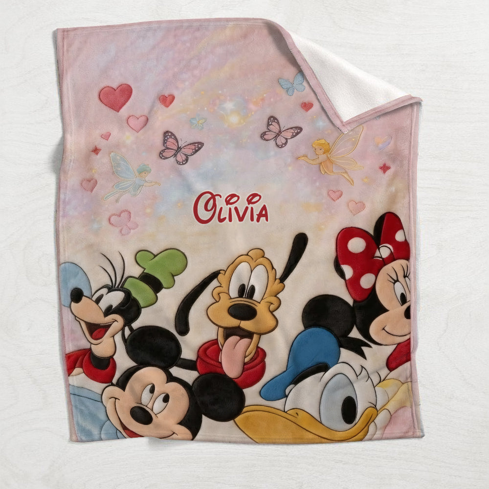 Personalized Mickey Mouse Blanket Custom Name Gift for Kids Blanket GradoCreations
