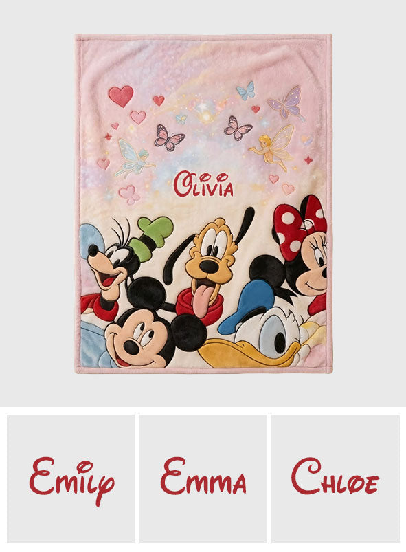 Personalized Mickey Mouse Blanket Custom Name Gift for Kids Blanket GradoCreations