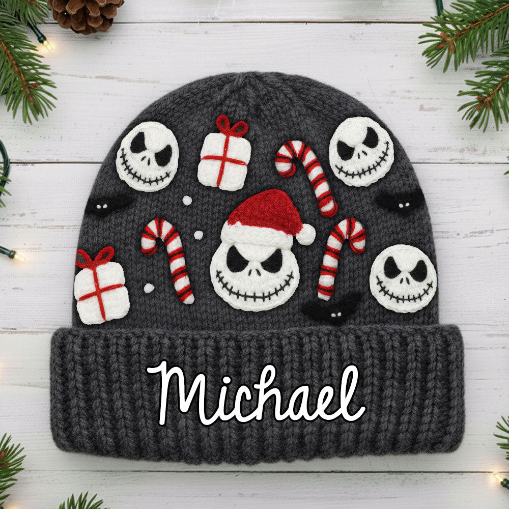 Personalized Nightmare Beanie Hat Custom Name Gift for Kids Beanie Hat GradoCreations