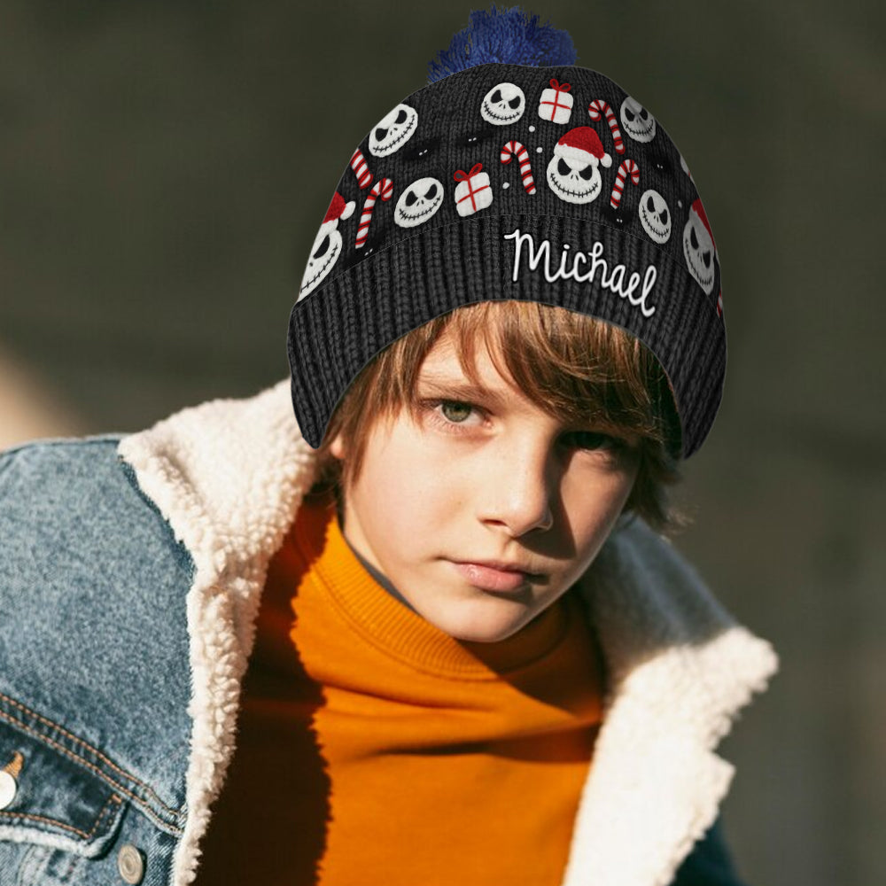 Personalized Nightmare Beanie Hat Custom Name Gift for Kids Beanie Hat GradoCreations