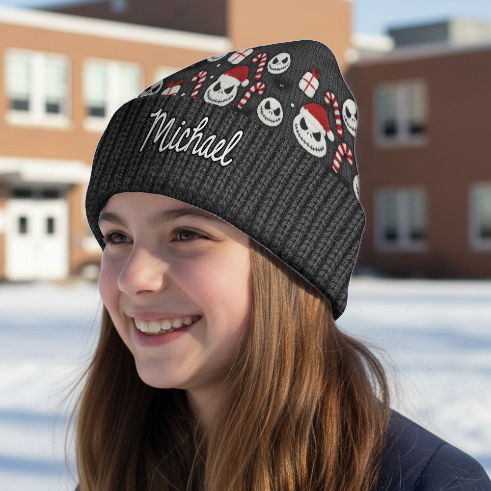 Personalized Nightmare Beanie Hat Custom Name Gift for Kids Beanie Hat GradoCreations