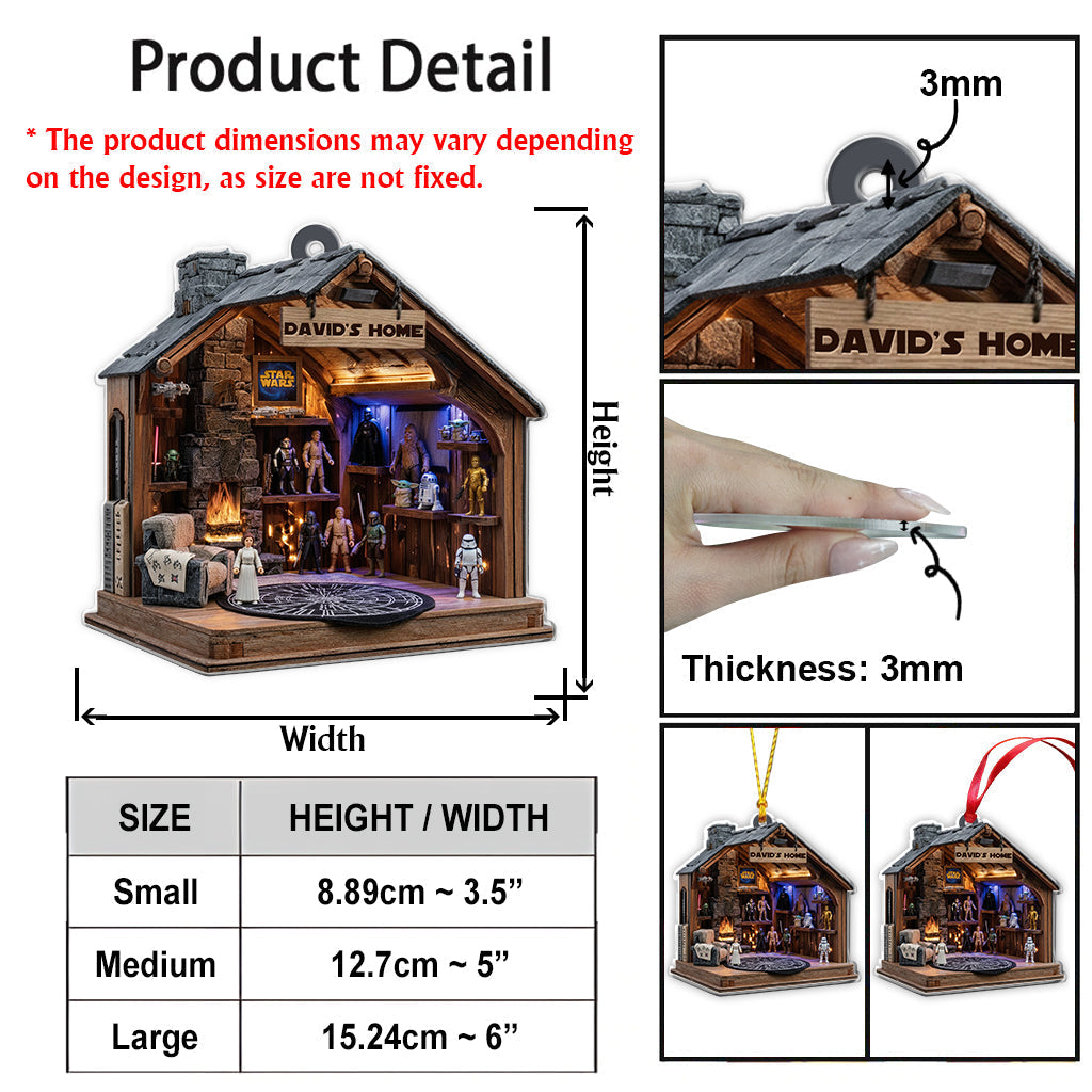 Personalized Star Wars Geek Cave Cabin Ornament - Unique Gift for Christmas Ornament GradoCreations