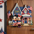 Personalized Mickey Mouse Shaped Wood Sign for 250th Anniversary Gift Wood Sign GradoCreations