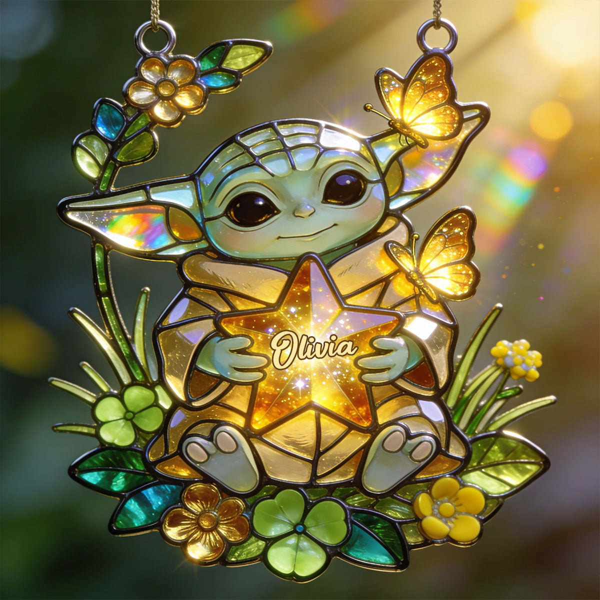 Personalized Acrylic Suncatcher Ornament with Custom Name Gift for Baby Window Hanging Suncatcher Ornament GradoCreations