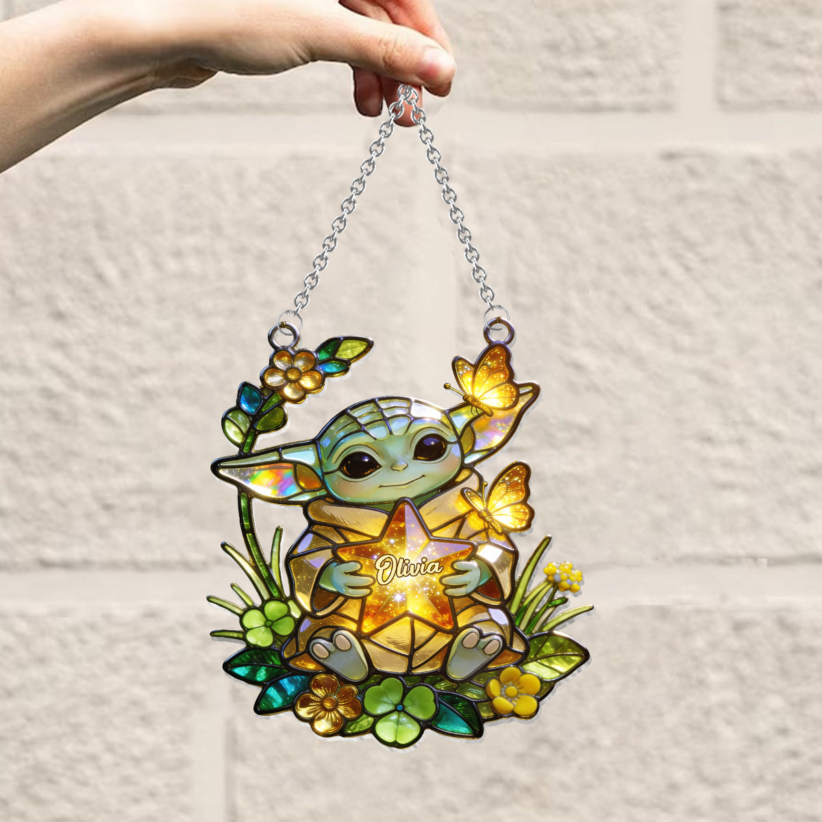 Personalized Acrylic Suncatcher Ornament with Custom Name Gift for Baby Window Hanging Suncatcher Ornament GradoCreations