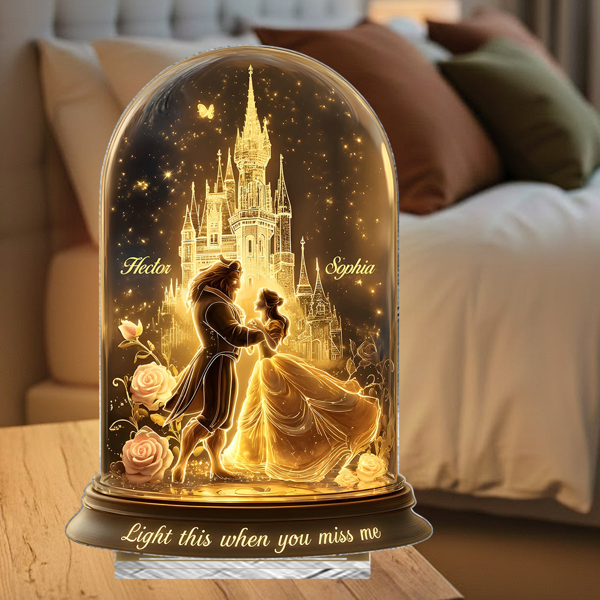 Personalized Beauty and the Beast Candle Holder Sign for Home Decor Candle Holder Sign GradoCreations