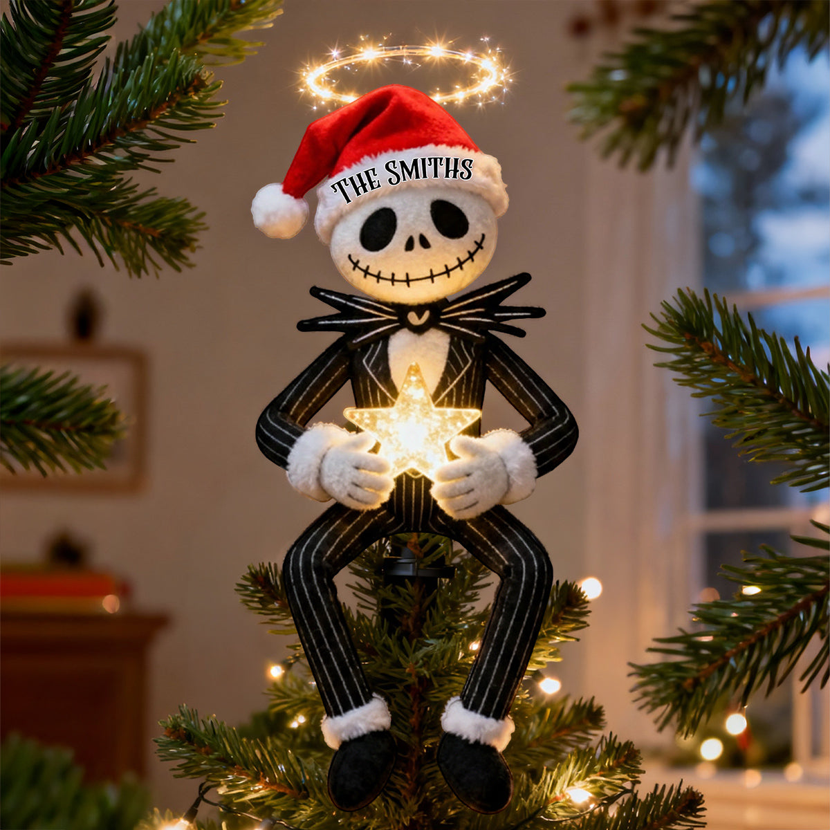 Personalized Nightmare Before Christmas LED Tree Topper for Holiday Decor LED Light Tree Topper GradoCreations