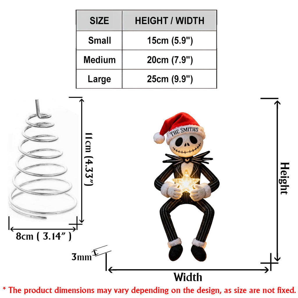 Personalized Nightmare Before Christmas LED Tree Topper for Holiday Decor LED Light Tree Topper GradoCreations