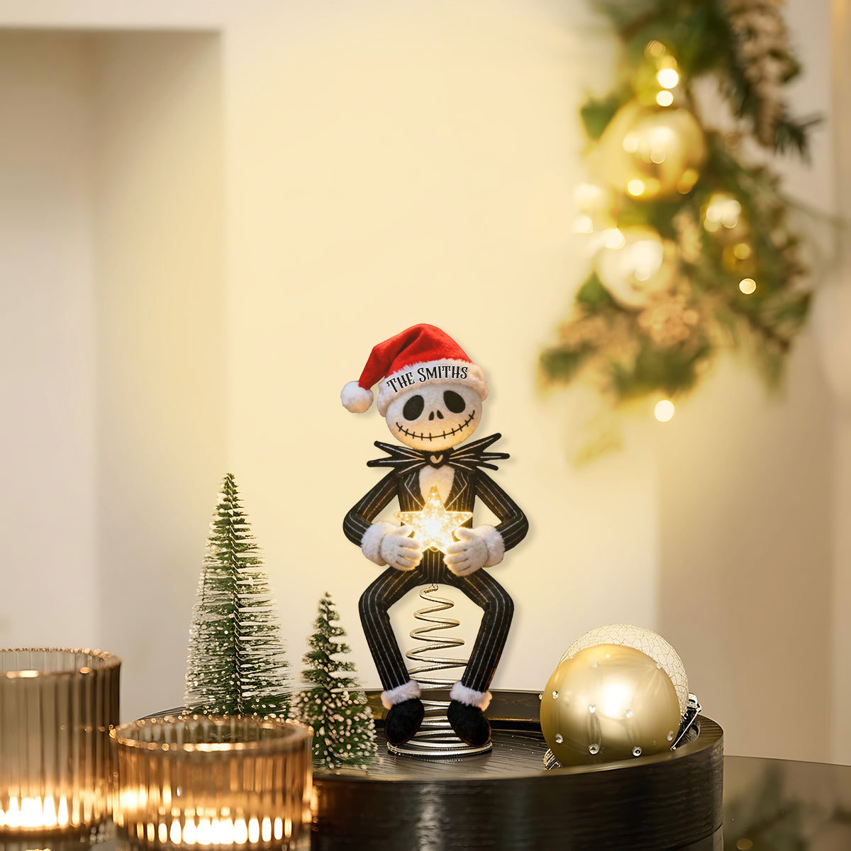 Personalized Nightmare Before Christmas LED Tree Topper for Holiday Decor LED Light Tree Topper GradoCreations