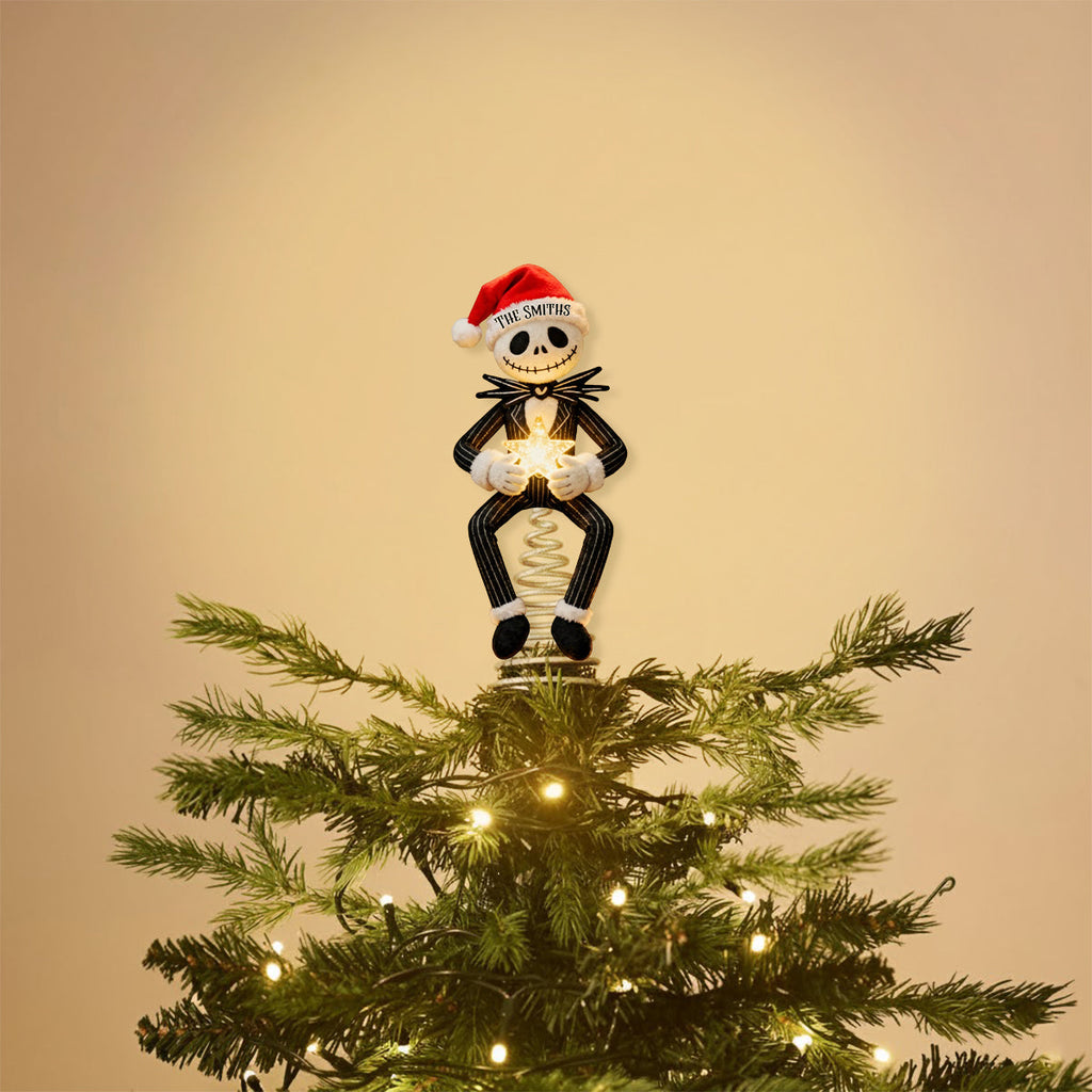 Personalized Nightmare Before Christmas LED Tree Topper for Holiday Decor LED Light Tree Topper GradoCreations
