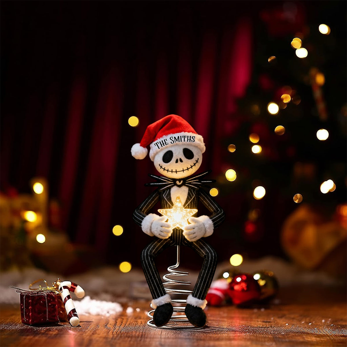 Personalized Nightmare Before Christmas LED Tree Topper for Holiday Decor LED Light Tree Topper GradoCreations
