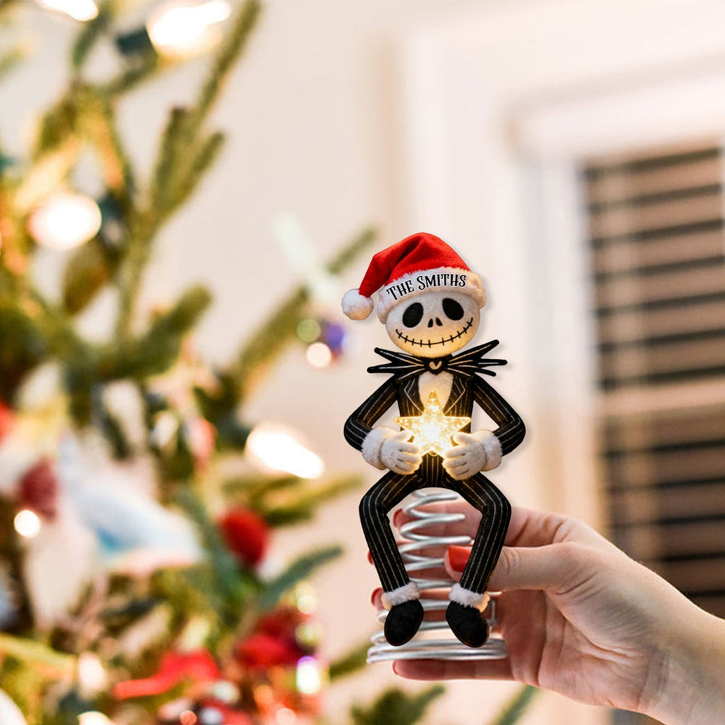 Personalized Nightmare Before Christmas LED Tree Topper for Holiday Decor LED Light Tree Topper GradoCreations