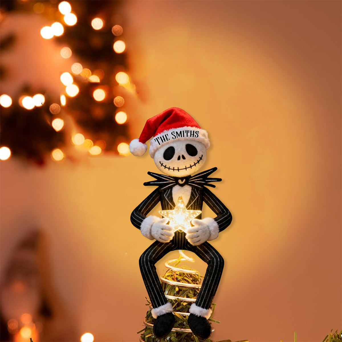 Personalized Nightmare Before Christmas LED Tree Topper for Holiday Decor LED Light Tree Topper GradoCreations