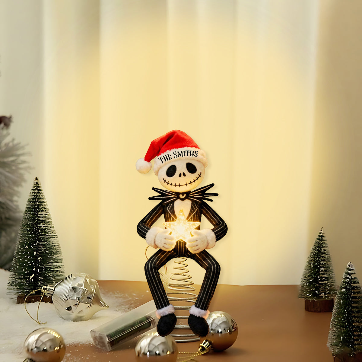 Personalized Nightmare Before Christmas LED Tree Topper for Holiday Decor LED Light Tree Topper GradoCreations