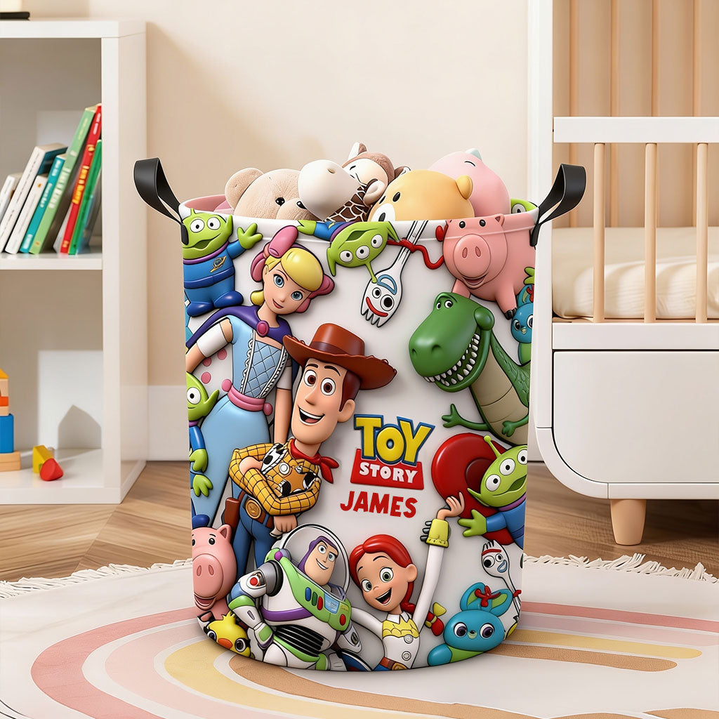 Personalized Toy Story Storage Basket for Kids | Custom Name Laundry Bag Laundry Basket GradoCreations