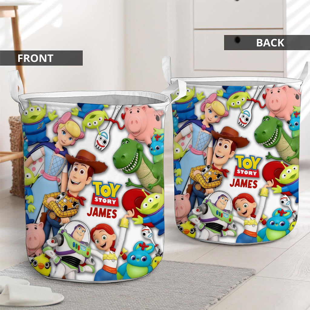 Personalized Toy Story Storage Basket for Kids | Custom Name Laundry Bag Laundry Basket GradoCreations