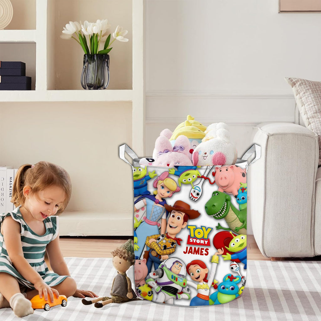 Personalized Toy Story Storage Basket for Kids | Custom Name Laundry Bag Laundry Basket GradoCreations