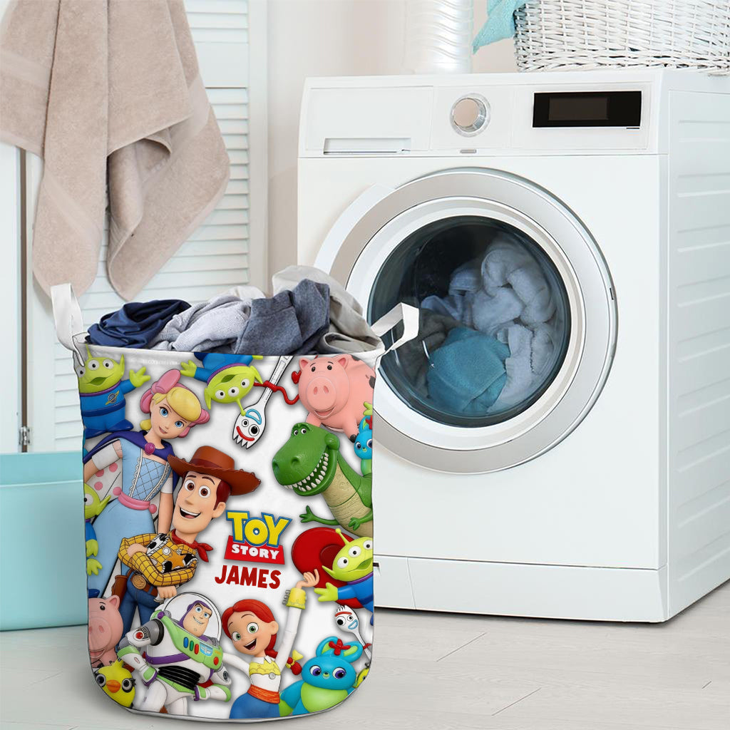 Personalized Toy Story Storage Basket for Kids | Custom Name Laundry Bag Laundry Basket GradoCreations