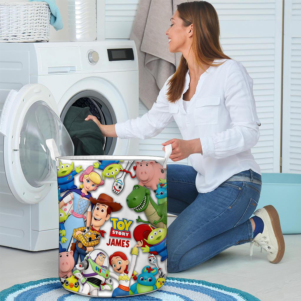 Personalized Toy Story Storage Basket for Kids | Custom Name Laundry Bag Laundry Basket GradoCreations