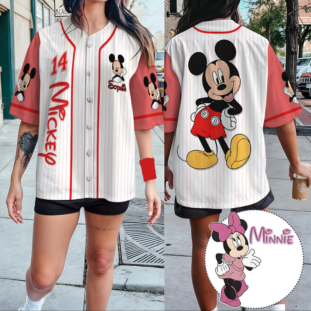 Personalized Mickey Mouse Baseball Jersey Custom Name Gift Baseball Jersey GradoCreations