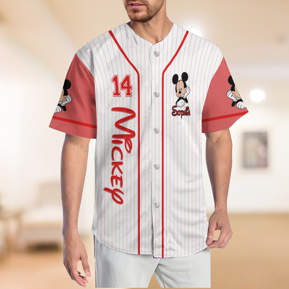 Personalized Mickey Mouse Baseball Jersey Custom Name Gift Baseball Jersey GradoCreations