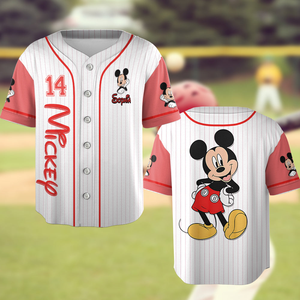 Personalized Mickey Mouse Baseball Jersey Custom Name Gift Baseball Jersey GradoCreations