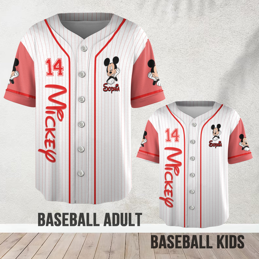 Personalized Mickey Mouse Baseball Jersey Custom Name Gift Baseball Jersey GradoCreations
