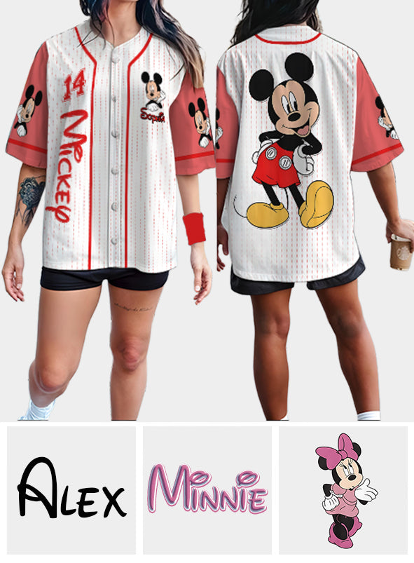 Personalized Mickey Mouse Baseball Jersey Custom Name Gift Baseball Jersey GradoCreations