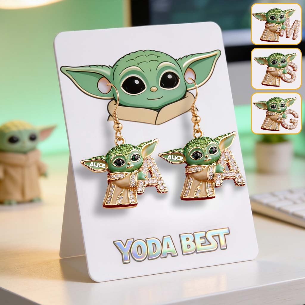 Personalized Green Alien Earrings with Display Card for Kids Earrings With Card GradoCreations