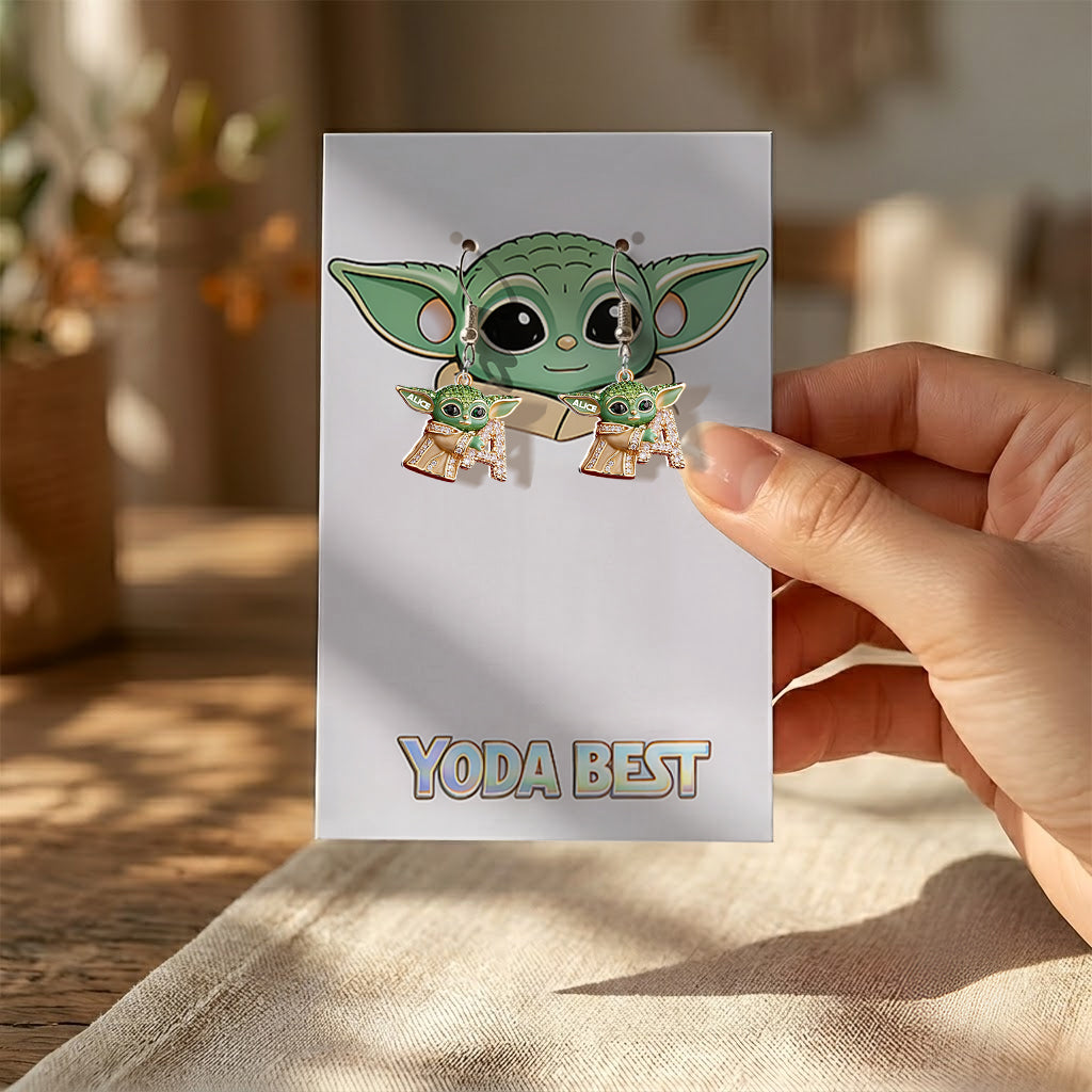 Personalized Green Alien Earrings with Display Card for Kids Earrings With Card GradoCreations
