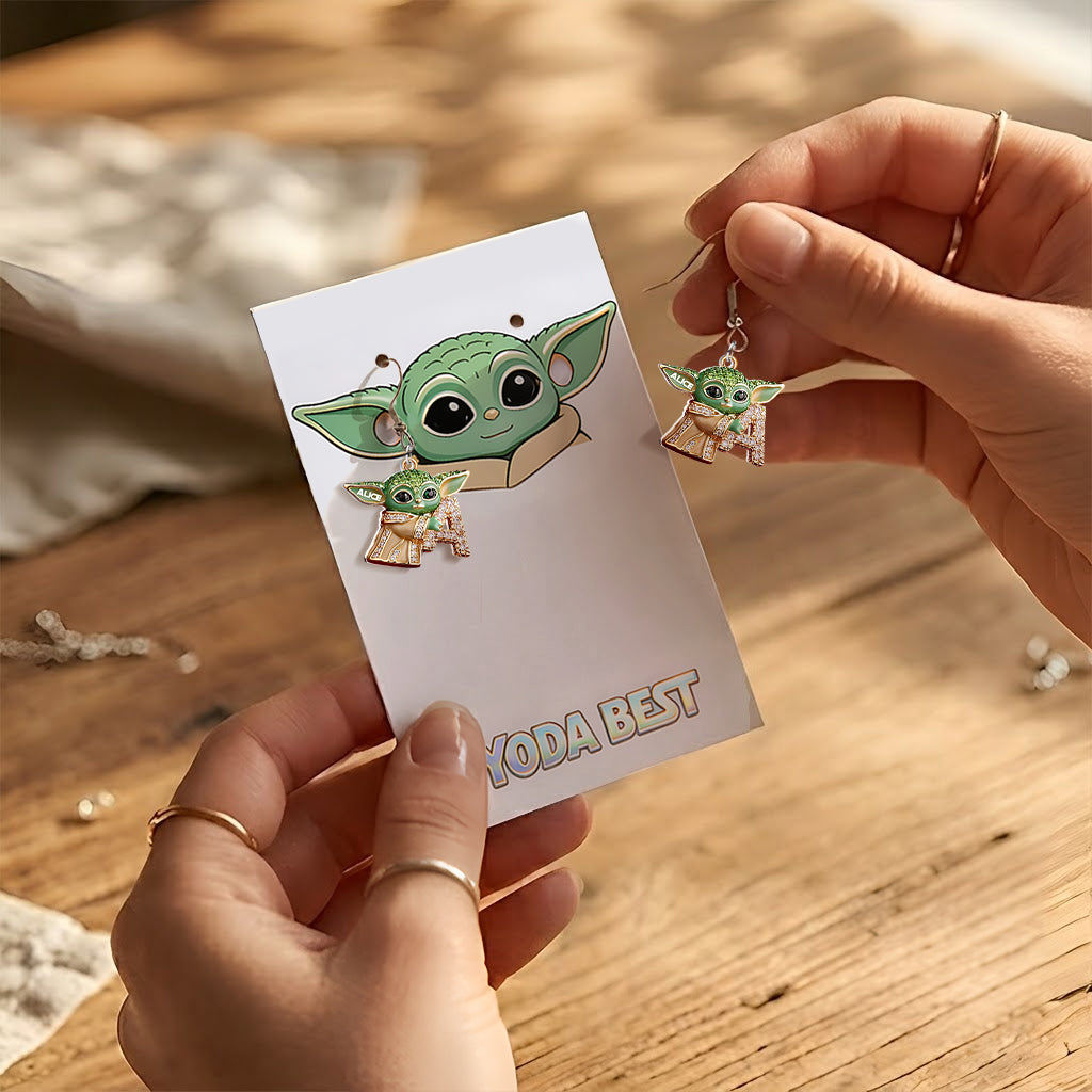 Personalized Green Alien Earrings with Display Card for Kids Earrings With Card GradoCreations