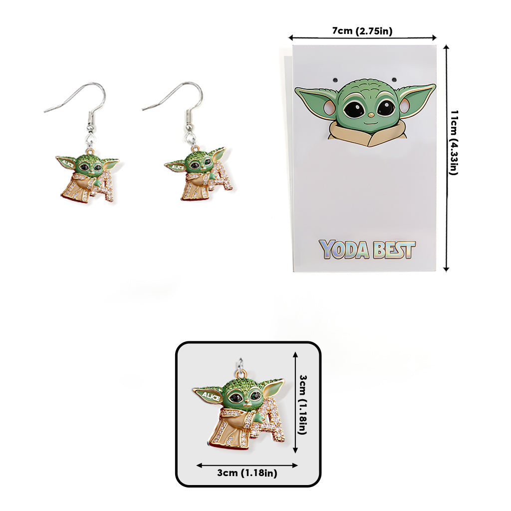 Personalized Green Alien Earrings with Display Card for Kids Earrings With Card GradoCreations