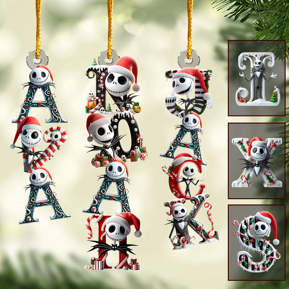 Personalized Nightmare Transparent Ornament Custom Name Gift for Christmas One-sided Ornament GradoCreations