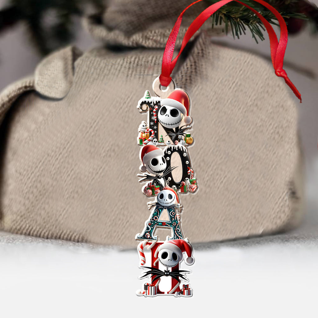 Personalized Nightmare Transparent Ornament Custom Name Gift for Christmas One-sided Ornament GradoCreations