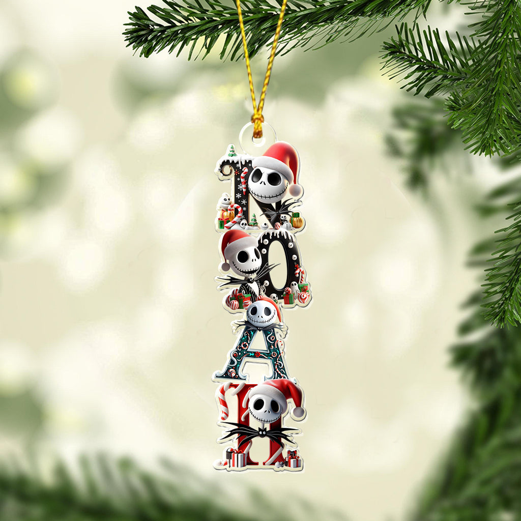 Personalized Nightmare Transparent Ornament Custom Name Gift for Christmas One-sided Ornament GradoCreations