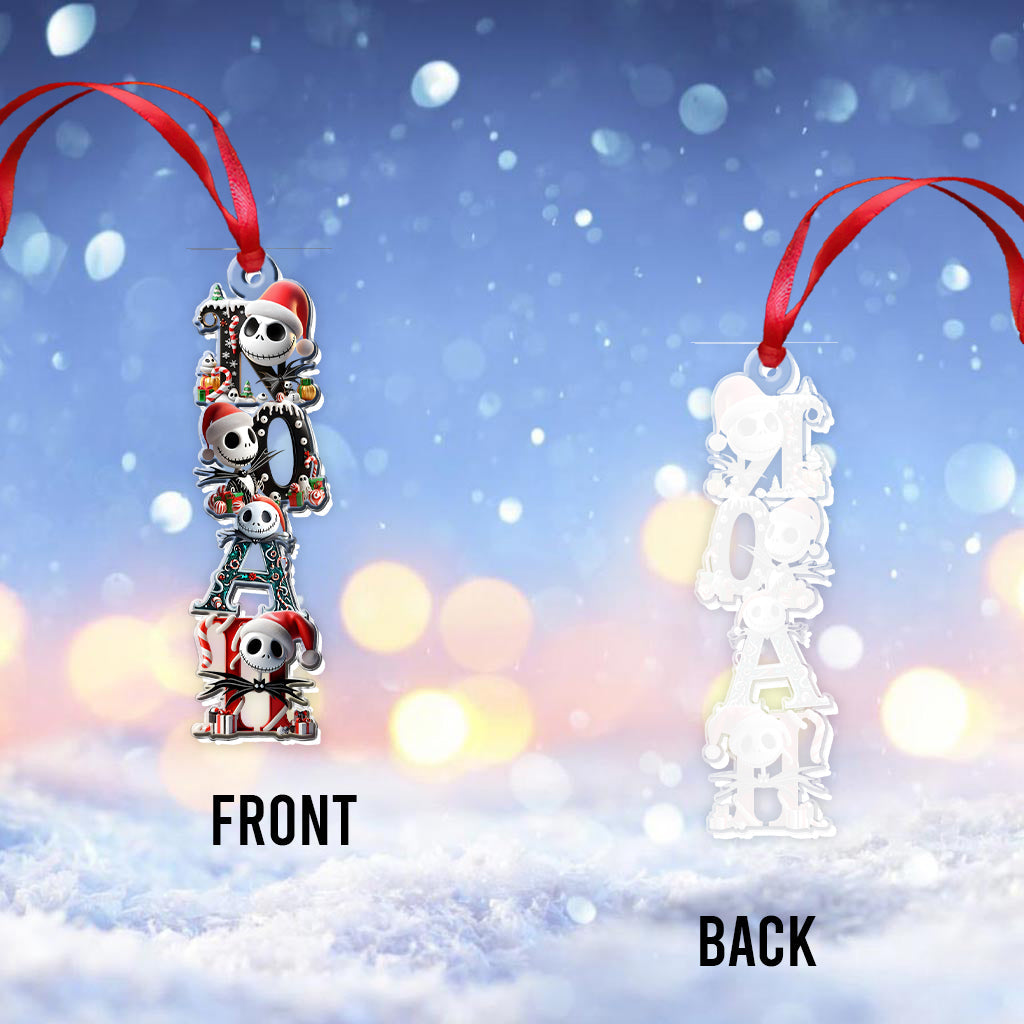 Personalized Nightmare Transparent Ornament Custom Name Gift for Christmas One-sided Ornament GradoCreations