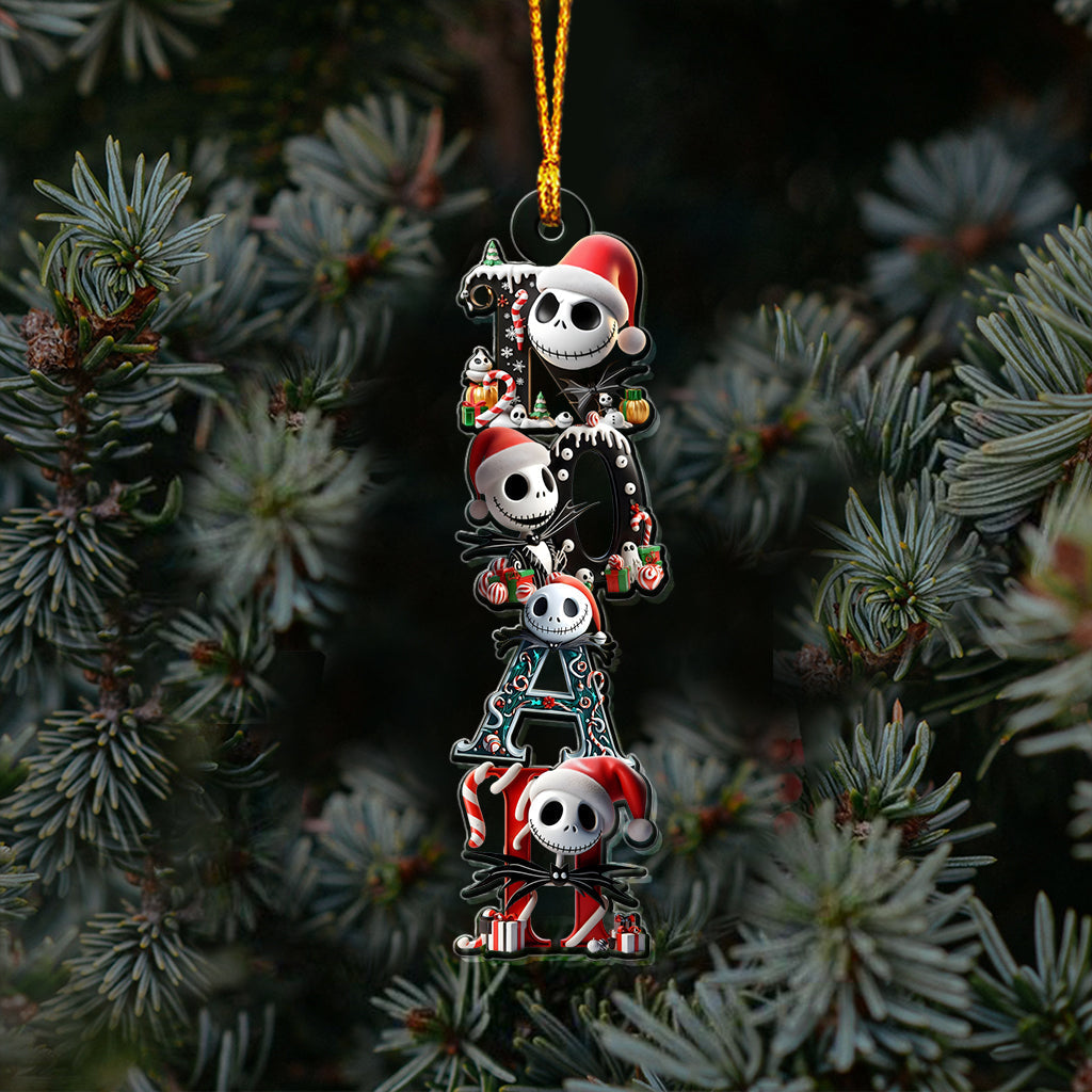 Personalized Nightmare Transparent Ornament Custom Name Gift for Christmas One-sided Ornament GradoCreations