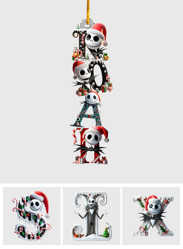 Personalized Nightmare Transparent Ornament Custom Name Gift for Christmas One-sided Ornament GradoCreations