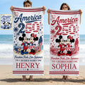 Personalized Quick-Dry Beach Towel with Mickey & Minnie for Kids Beach Towel GradoCreations