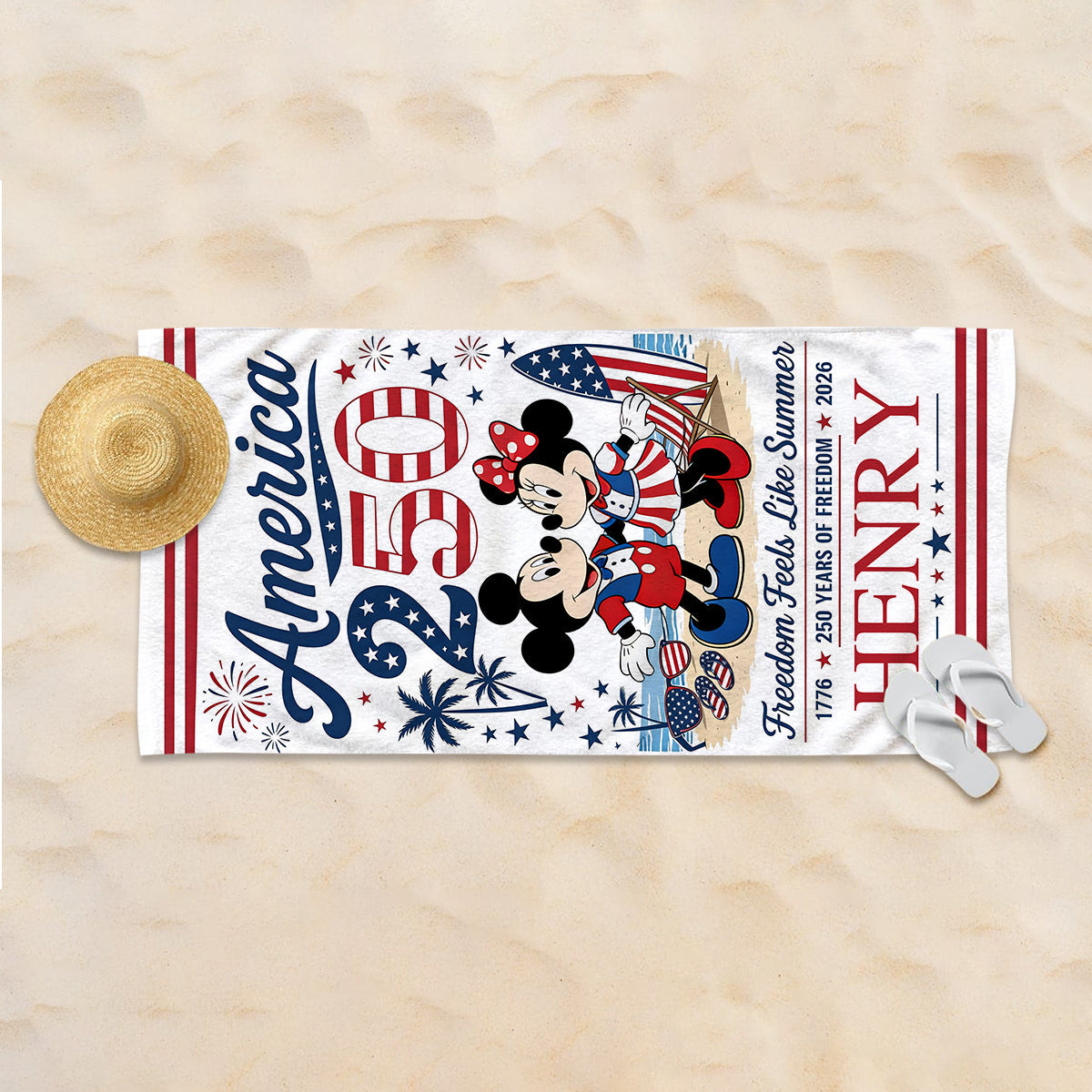Personalized Quick-Dry Beach Towel with Mickey & Minnie for Kids Beach Towel GradoCreations