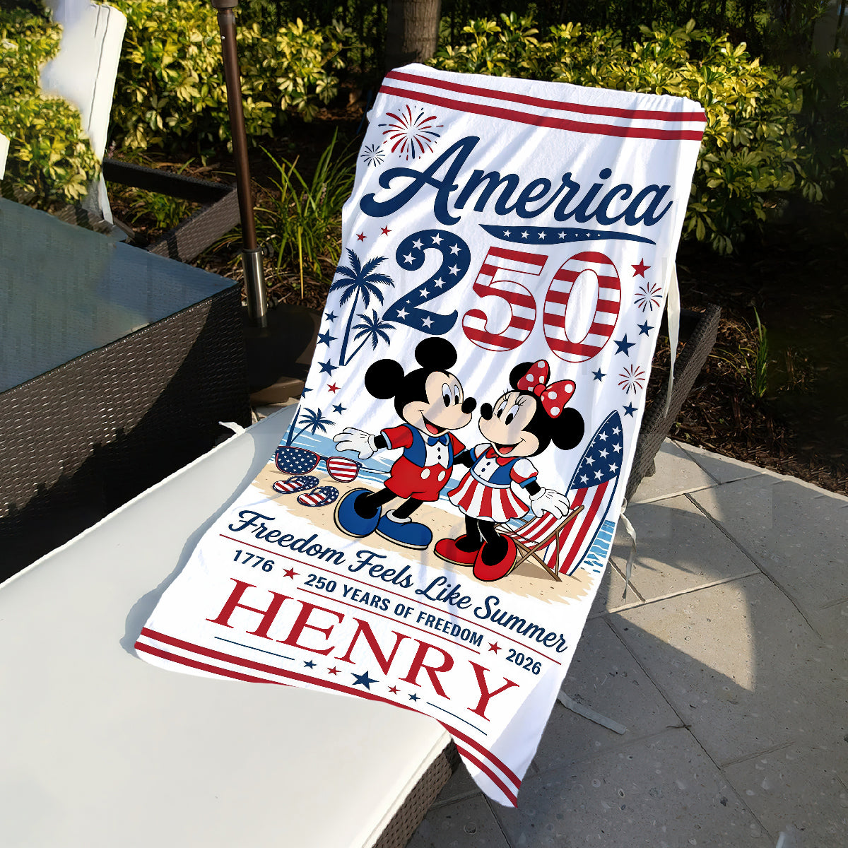 Personalized Quick-Dry Beach Towel with Mickey & Minnie for Kids Beach Towel GradoCreations