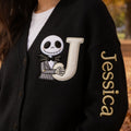 Personalized Spooky Monogram Cardigan Sweater for Halloween Cardigan Sweater GradoCreations