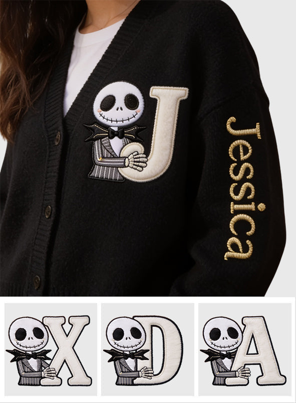 Personalized Spooky Cardigan with Custom Name for Halloween Gifts Cardigan GradoCreations
