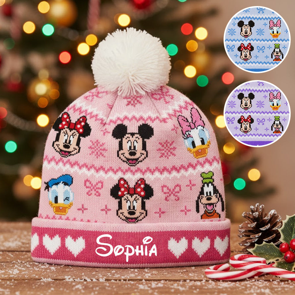 Personalized Disney Mouse Beanie Hat with Custom Name Gift Beanie Hat GradoCreations