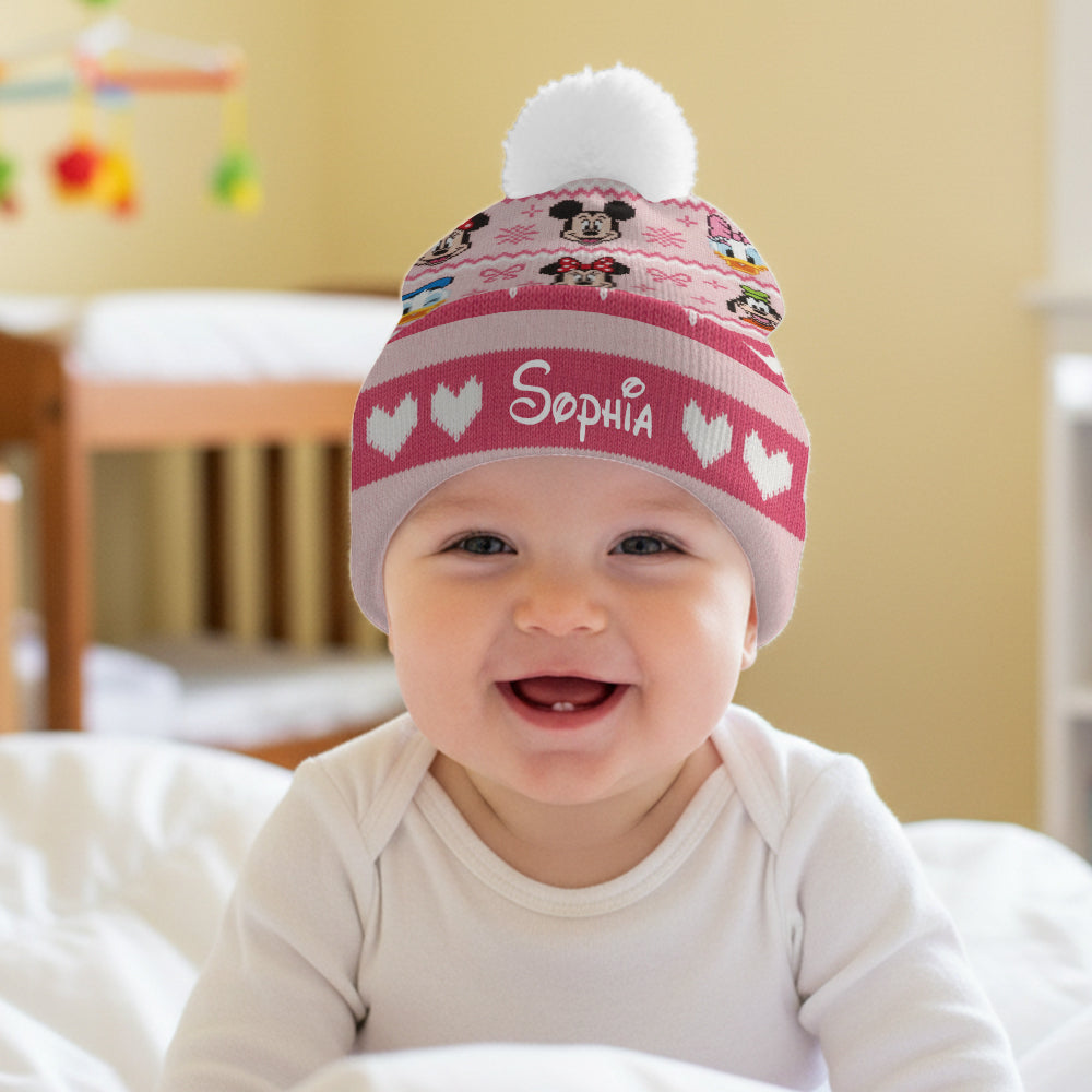 Personalized Disney Mouse Beanie Hat with Custom Name Gift Beanie Hat GradoCreations