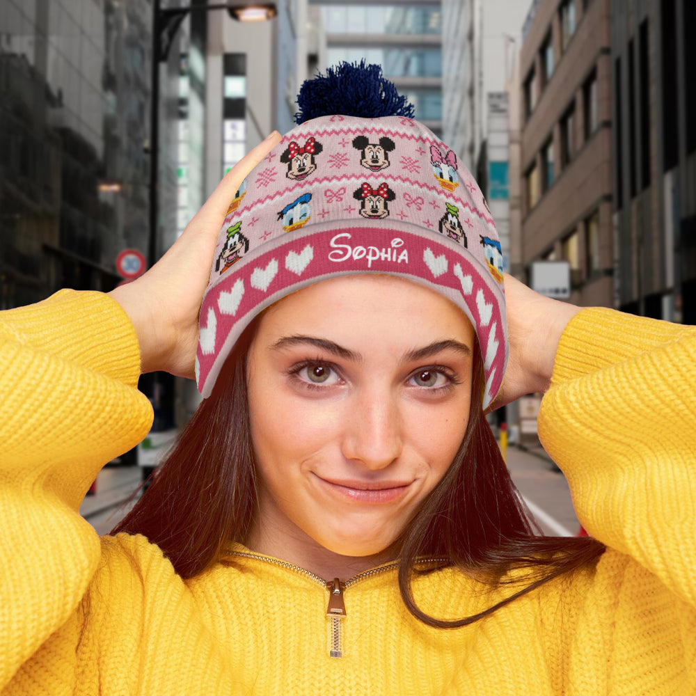 Personalized Disney Mouse Beanie Hat with Custom Name Gift Beanie Hat GradoCreations