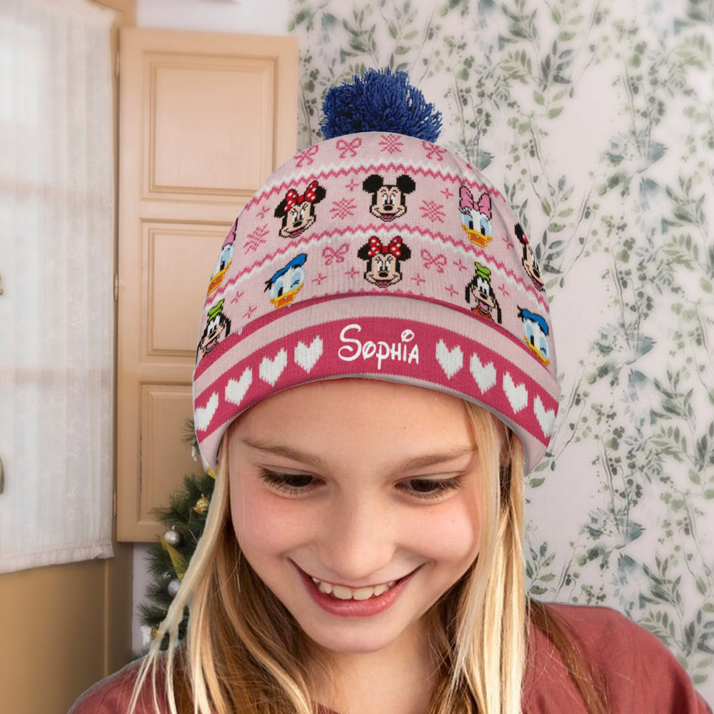 Personalized Disney Mouse Beanie Hat with Custom Name Gift Beanie Hat GradoCreations